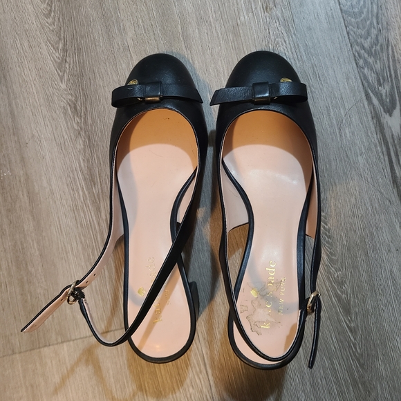 Kate Spade Black Slingback Heels with Bow Detail - Picture 8 of 9